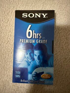 NWT Sealed Sony VHS T-120 Standard Grade 5 Pack 6 Hour Tapes High Durability